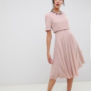 ASOS Tall Midi Dress with Embellished Neckline